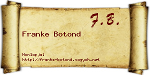 Franke Botond névjegykártya